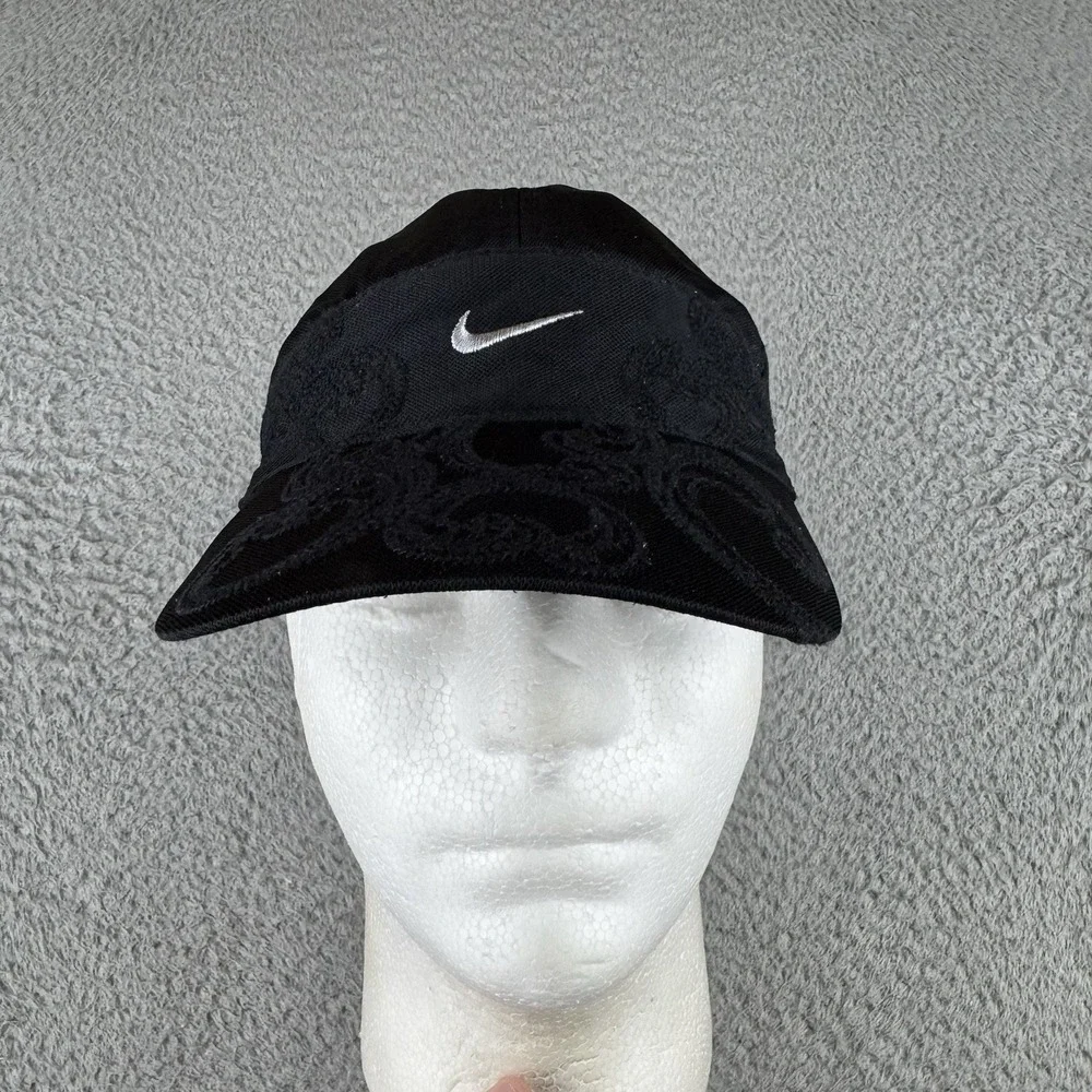 Nike Tailwind Dri-Fit Black Paisley Embroidered Vintage Running‎ Hat 234406 Y2k